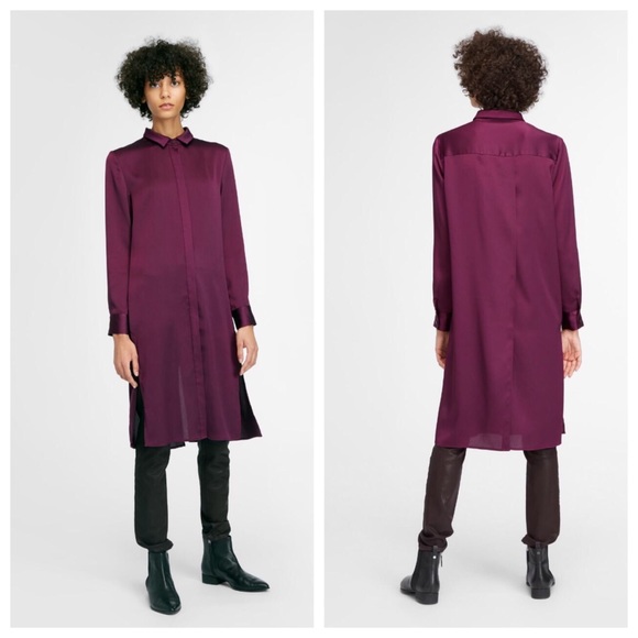 Dkny Tops - DKNY Eggplant Long Sleeve Button Down Tunic